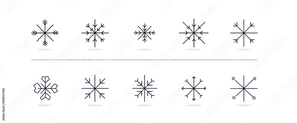 icon sheet, simple shapes, Snowflake icons icon sheet, simple shapes, Snowflake icons