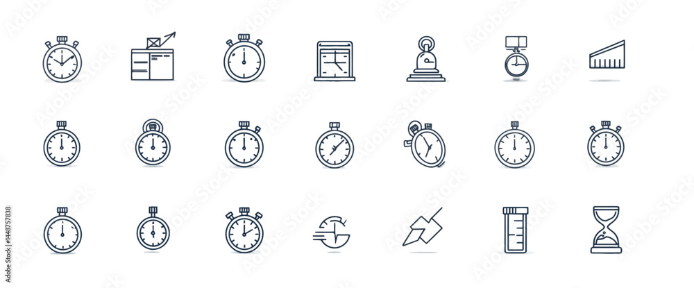icon sheet, simple shapes, Stopwatch icons icon sheet, simple shapes, Stopwatch icons