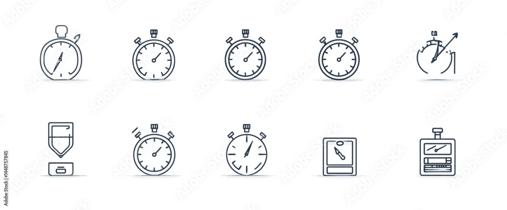 icon sheet, simple shapes, Stopwatch icons icon sheet, simple shapes, Stopwatch icons