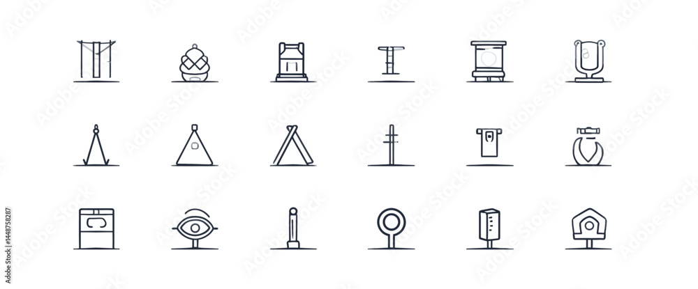 icon sheet, simple shapes, Thread icons icon sheet, simple shapes, Thread icons