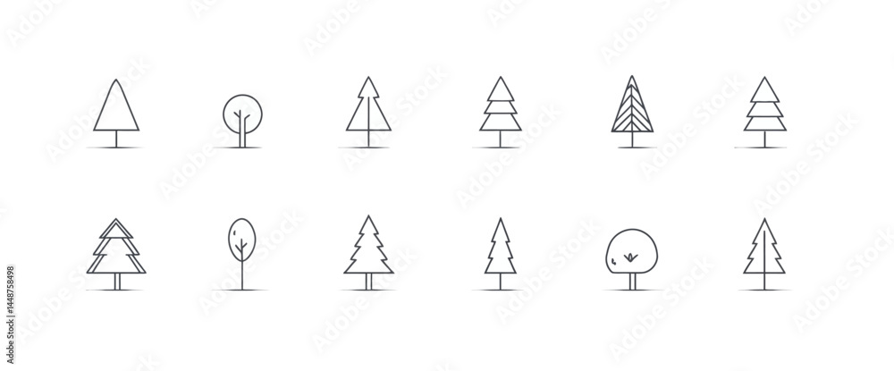 icon sheet, simple shapes, Tree icons icon sheet, simple shapes, Tree icons