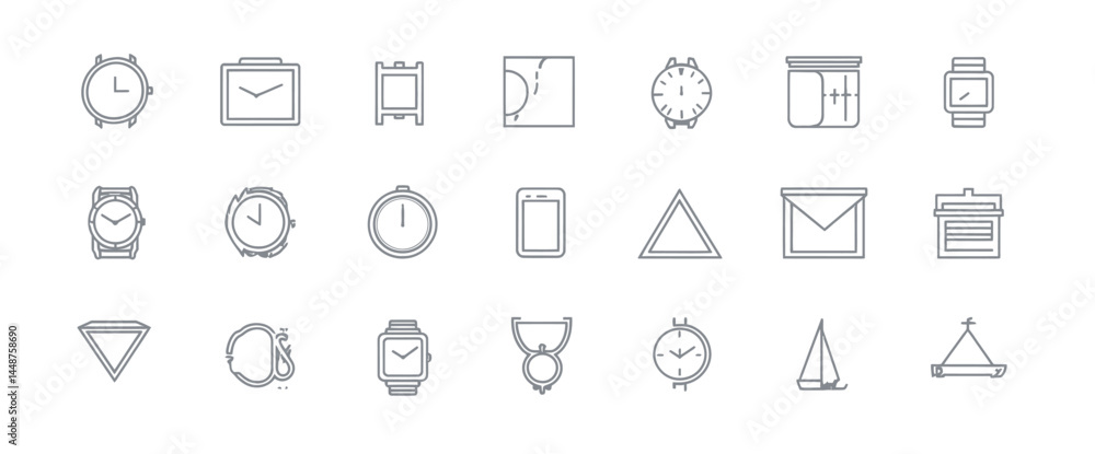 icon sheet, simple shapes, Watch icons icon sheet, simple shapes, Watch icons