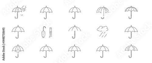 icon sheet, simple shapes, Umbrella icons
