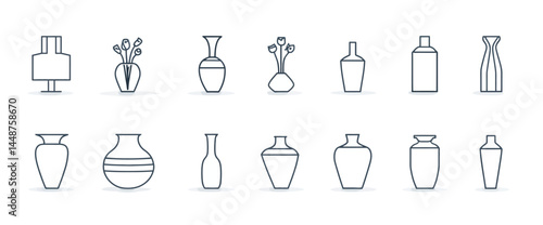 icon sheet, simple shapes, Vase icons