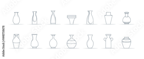 icon sheet, simple shapes, Vase icons
