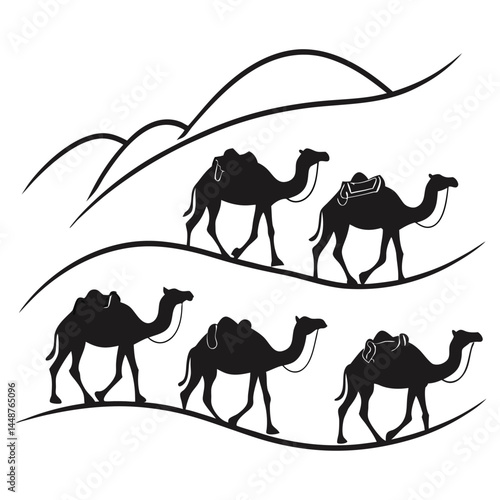 Horse silhouette set bundle vector