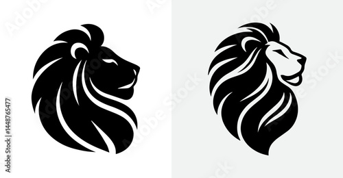 Lion Head Silhouette for Logo