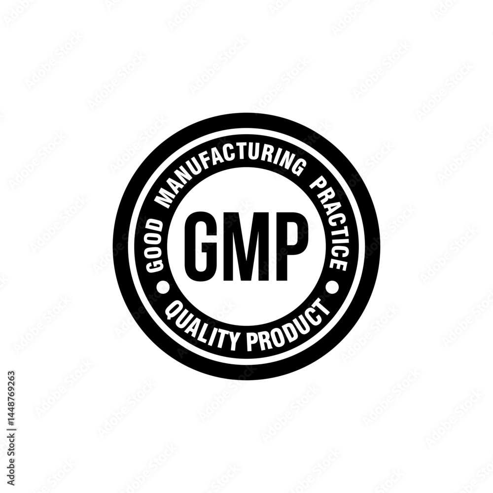 Fototapeta premium GMP GOOD MANUFACTURING PRACTICE Logo
