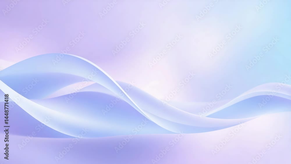 Soft wavy abstract shapes on pastel blue and purple background 4K Soft wavy abstract shapes on pastel blue and purple background 4K