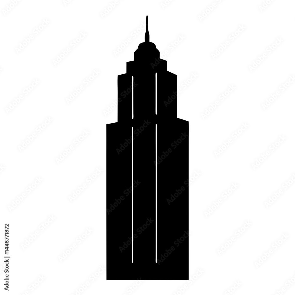 Obraz premium Silhouette of a majestic skyscraper reaching for the sky, an architectural marvel