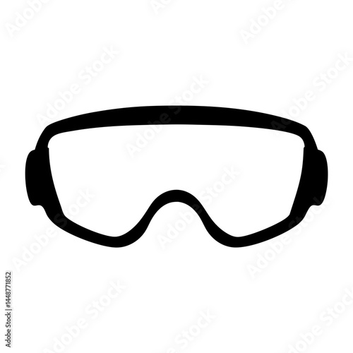 Isolated black ski goggles vector graphic on white background for designers