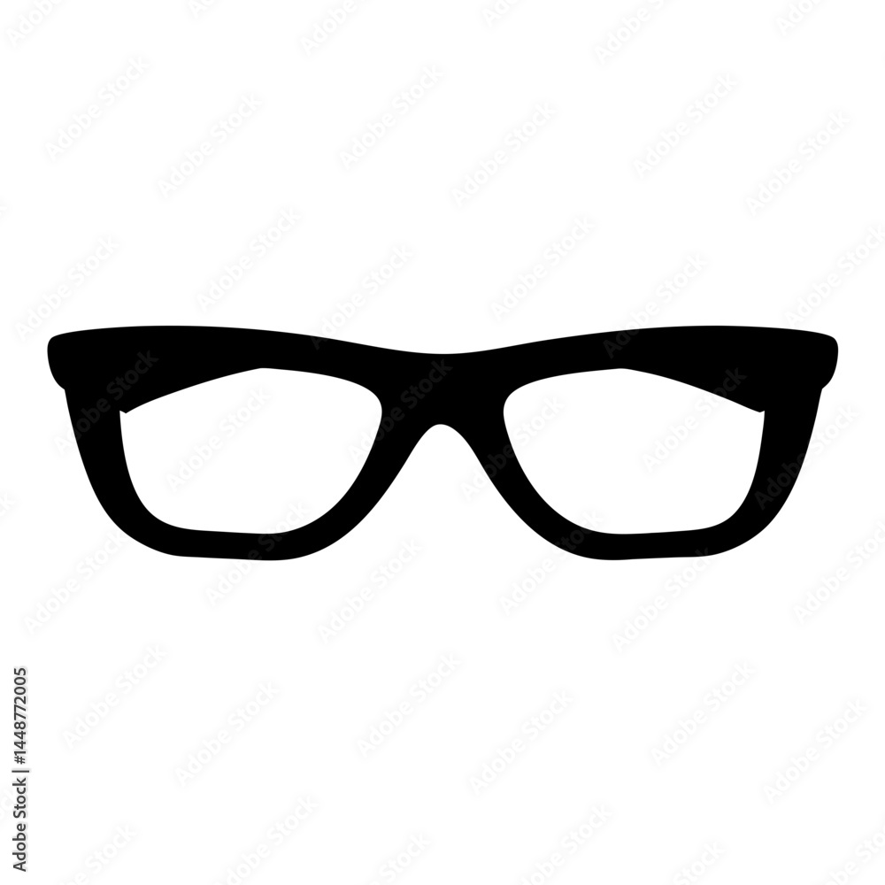 Fototapeta premium Black glasses frame design element for fashion and eyewear concept use