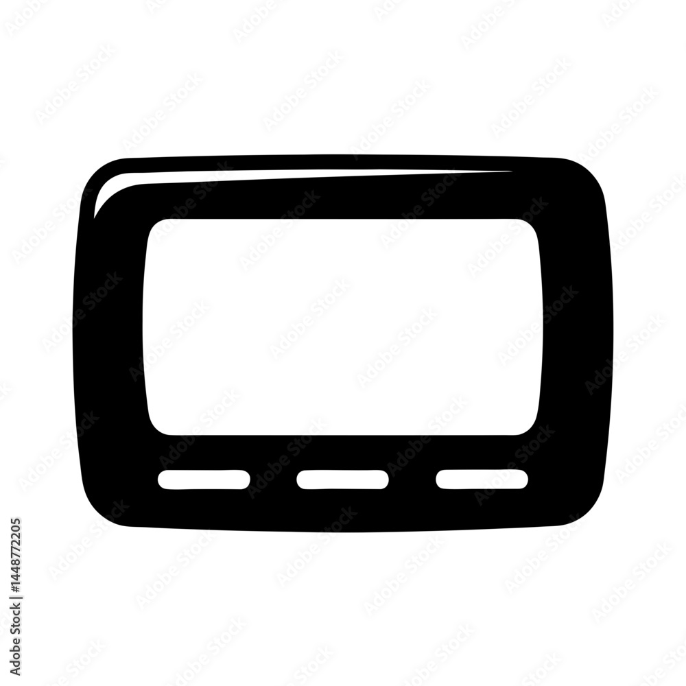 Sleek black and white vector illustration of a blank digital tablet device Sleek black and white vector illustration of a blank digital tablet device