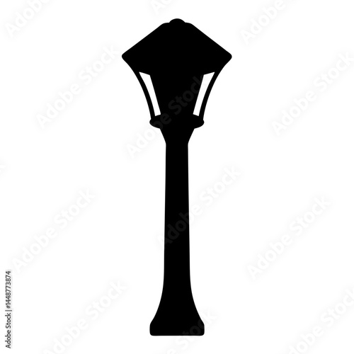 Silhouette of a classic outdoor lamp post with a vintage design