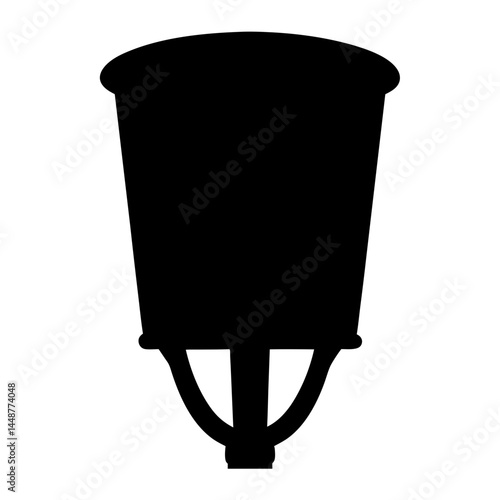 Silhouette of a vintage outdoor street lamp with a curved top and support