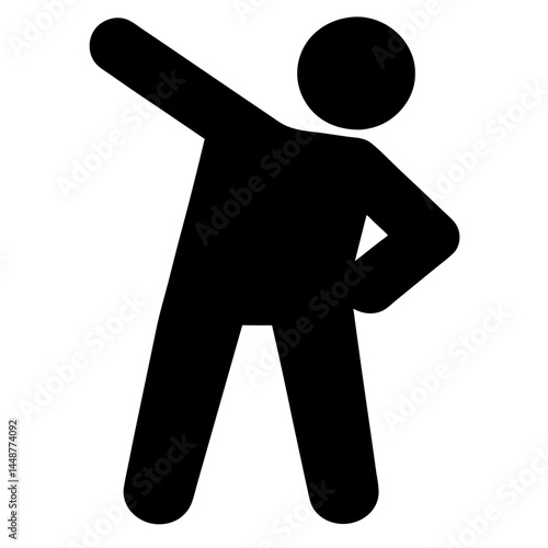 Silhouette illustration of a person stretching, exercising, warming up their body