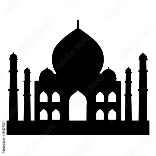 Silhouette of the Taj Mahal, one of the most famous structures in India