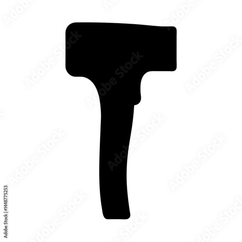 Black silhouette of a digital infrared thermometer on a white background