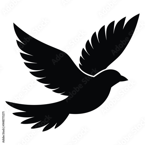 Bird flying silhouette freedom sky