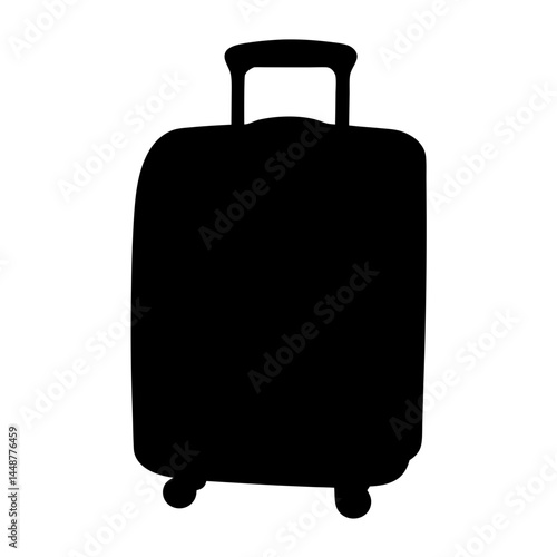 Silhouette of a rolling suitcase, ready for travel and adventure ahead