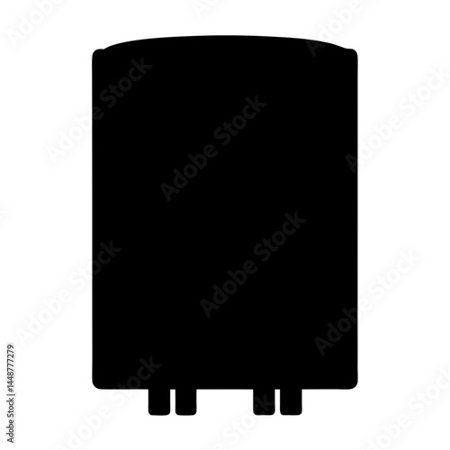 Black Silhouette of a Storage Tank or Boiler with Two Small Legs