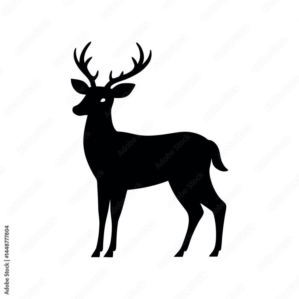 White Tailed Deer Vector Silhouette White Tailed Deer Vector Silhouette
