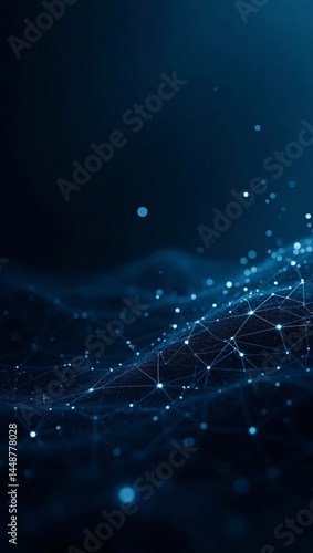 Abstract digital network representing interconnected nodes and data flow, ideal for technology and science concepts