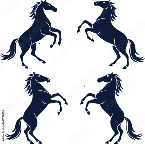 Horse silhouette set bundle vector