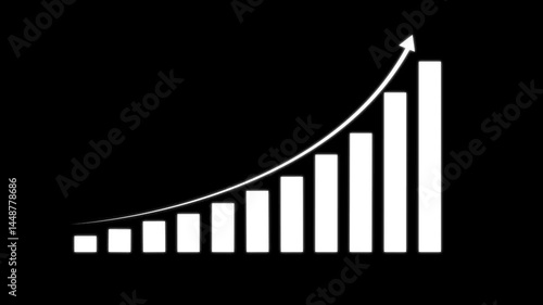 Business growth concept in graph chart showing marketing sales profit increasing to future target .Business graph chart showing marketing sales profit, Clean Hi-tech style technology chart ,