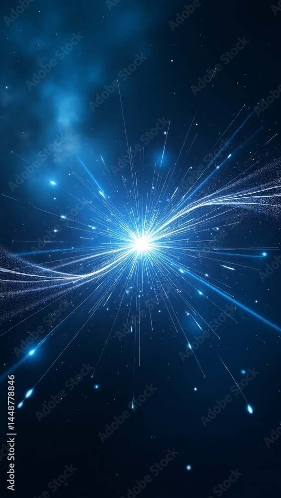 Obraz premium A stunning abstract image of an explosion in deep space, the center point radiates with intense light 