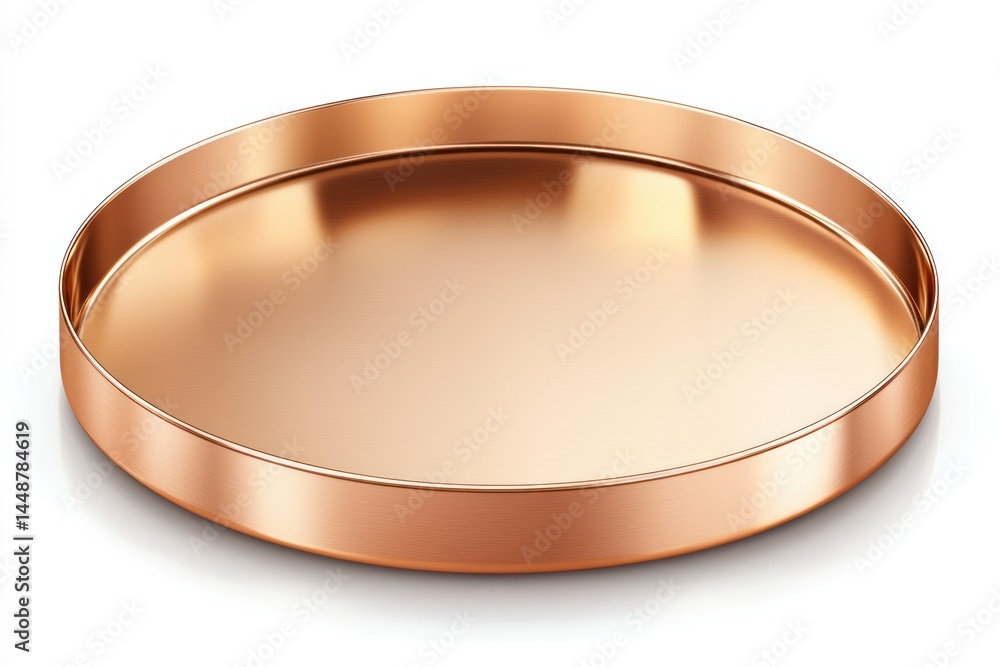 Isolated Shiny Copper Tray on White Background for Product Display Isolated Shiny Copper Tray on White Background for Product Display