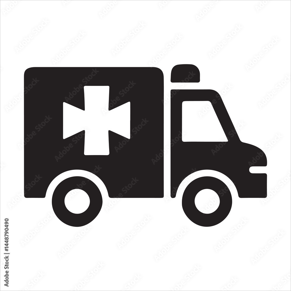 Ambulance Icon Emergency Medical Vehicle Art & Illustration Ambulance Icon Emergency Medical Vehicle Art & Illustration
