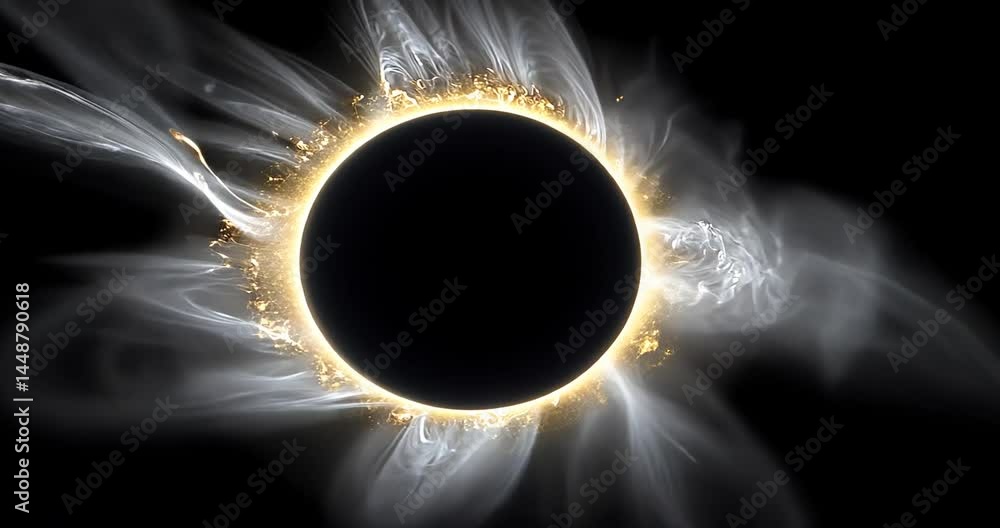 Stunning solar eclipse with radiant corona and dark sky Stunning solar eclipse with radiant corona and dark sky