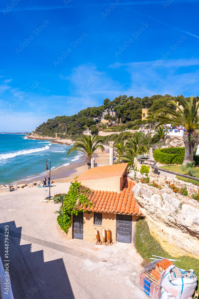 Picturesque cami de ronda coastal path leading to roc de sant gaieta in spain