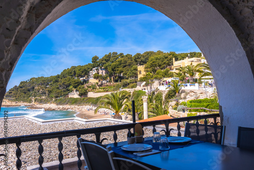 Restaurant with sea view near roc de sant gaieta in spain