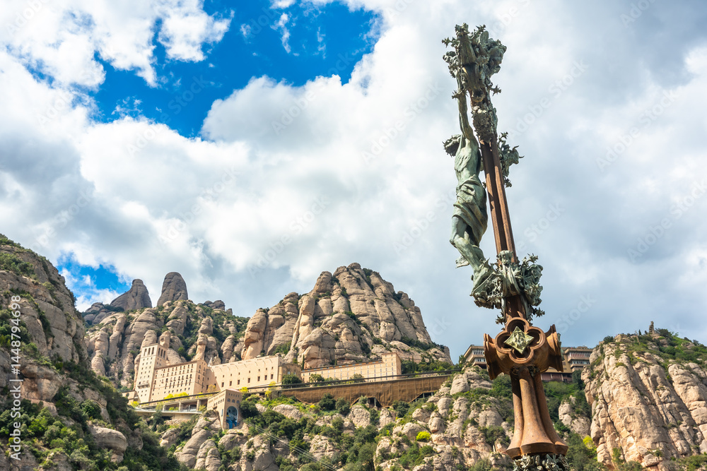 Montserrat monastery, majestic benedictine abbey nestled in the catalan mountains, spain