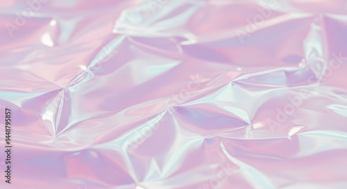 Iridescent Holographic Foil Texture Background with Pastel Pink, Purple and Blue Colors