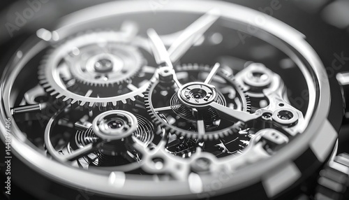 Wallpaper Mural X-Ray Style Render of Mechanical Wristwatch Gears in Motion Torontodigital.ca