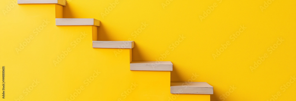Entrepreneurs climbing golden stairs shaped like upward profit arrows, reflecting success, economic windfall, and profit-driven growth