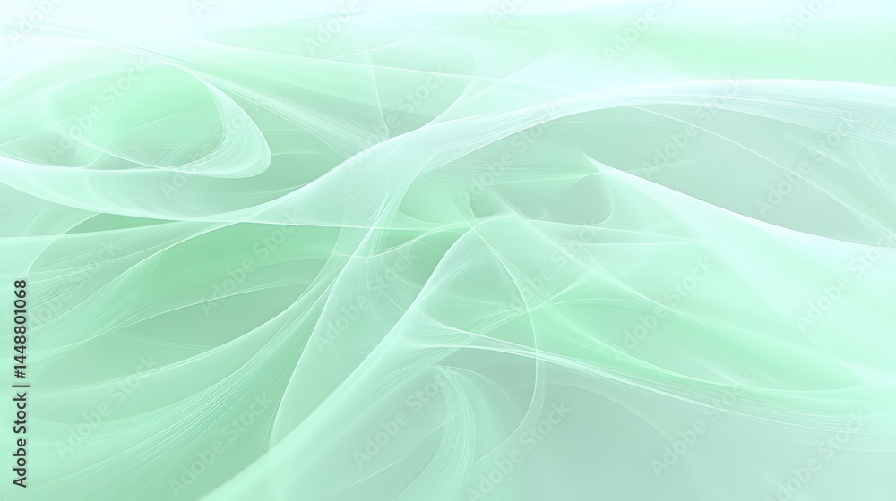 Obraz premium Abstract Mint Green Swirling Lines Background
