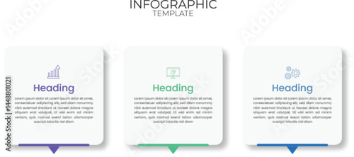 Modern Business Information Flow Infographic With Icons and Text Boxes