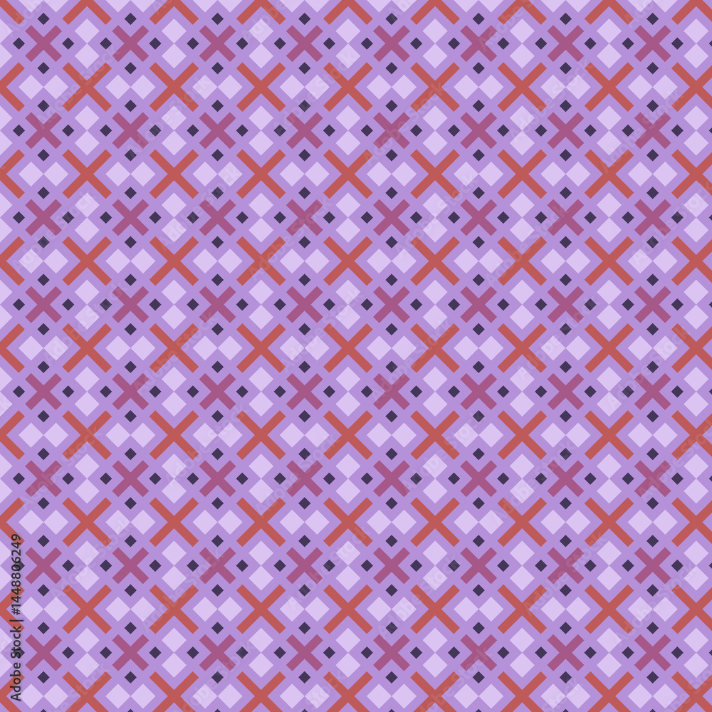 Geometric Cross Pattern in Purple and Red Tones Geometric Cross Pattern in Purple and Red Tones