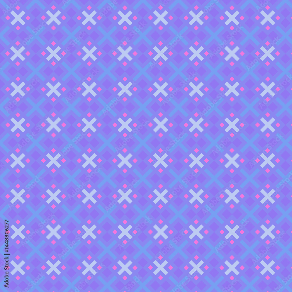 Geometric Pattern in Blue, Purple, and Pink Geometric Pattern in Blue, Purple, and Pink