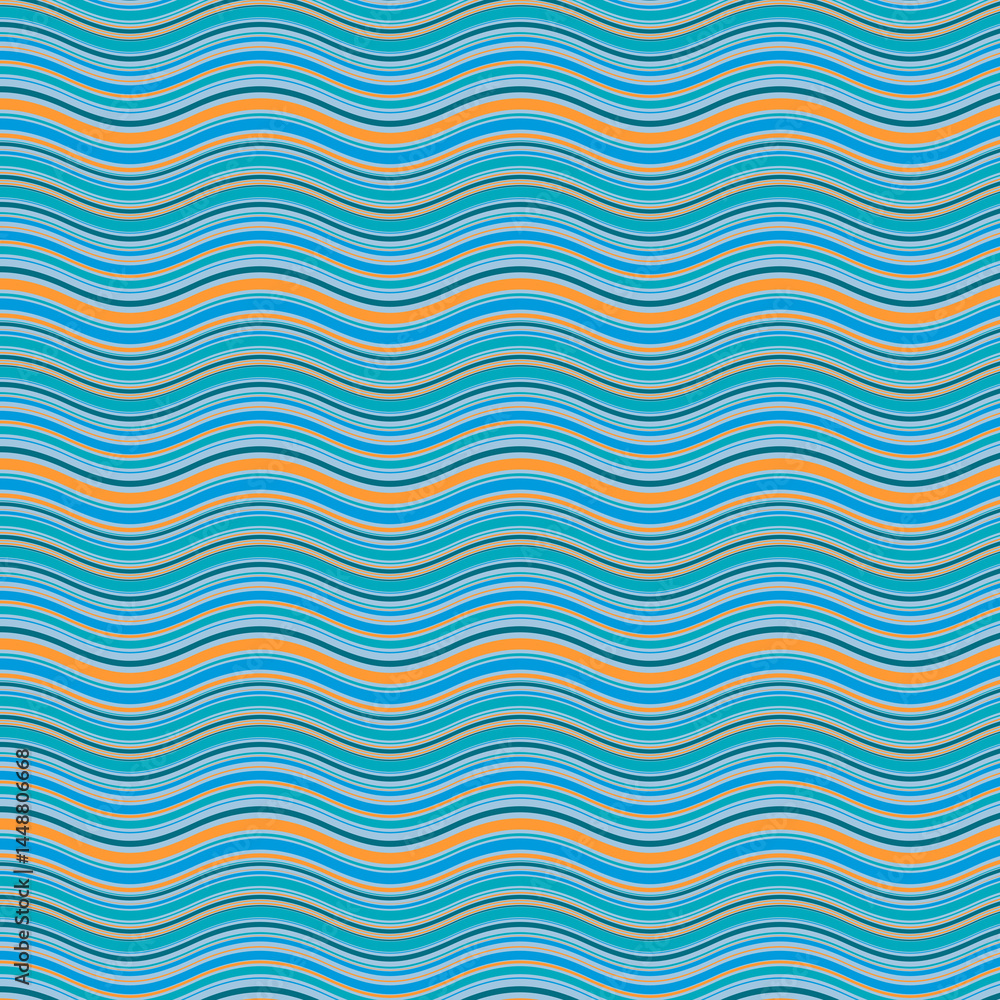Abstract Wavy Pattern in Blue and Orange Tones Abstract Wavy Pattern in Blue and Orange Tones
