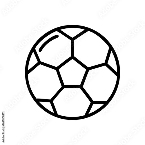 Black and white soccer ball illustration on a simple background  