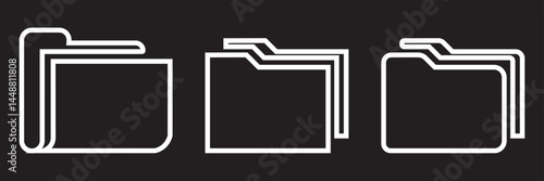 folder icons. Various folder symbols. Suitable for document management application design elements, computer file directories, File folders icon set vector illustration eps 10. 