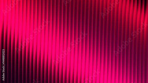 Ribbed futuristic fractal glass texture with bright dreamy gradient of deep magenta and fiery crimson colors. Hypnotic flow of pink desire. Passion glows in every wave of rich deep glowing temptation