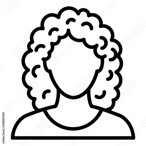 Permed woman with curly hair illustration on white background  