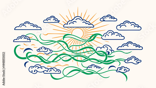 Whitespace Nimbus Curve Vector, Minimal Abstract Cloud Shape, Clean Editable Design