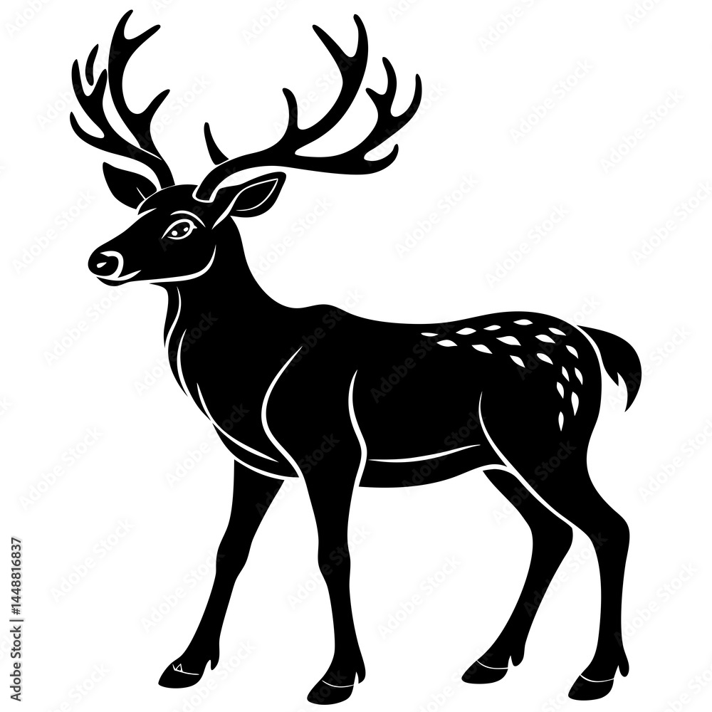 Fototapeta premium deer vector illustration silhouette 